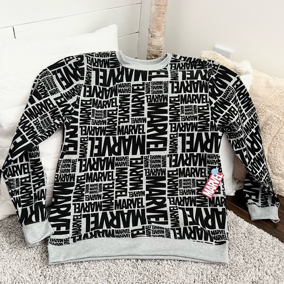 Mens MARVEL Allover Printed Sweatshirt Top - Size M - Picture 2 of 9